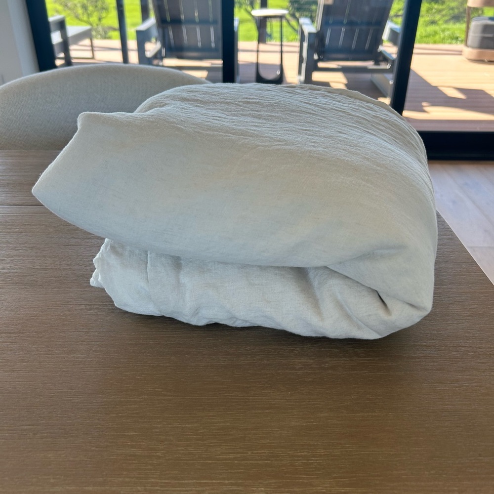West Elm linen duvet- king, natural oat